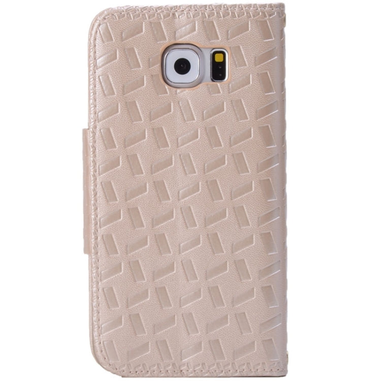 For Galaxy S6 / G920 Bowknot Embossing Wallet Style Leather Case with Chain & Card Slots