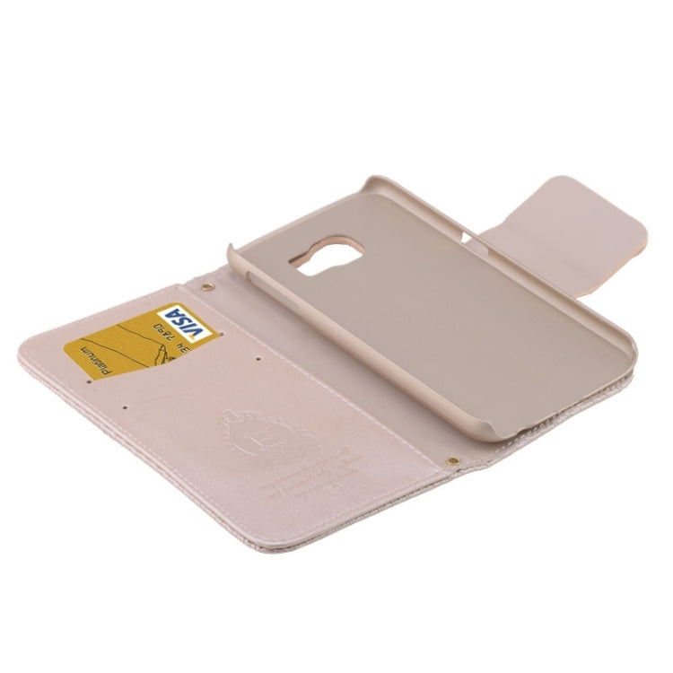For Galaxy S6 / G920 Bowknot Embossing Wallet Style Leather Case with Chain & Card Slots