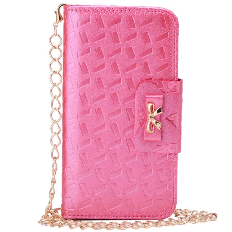 For Galaxy S6 / G920 Bowknot Embossing Wallet Style Leather Case with Chain & Card Slots