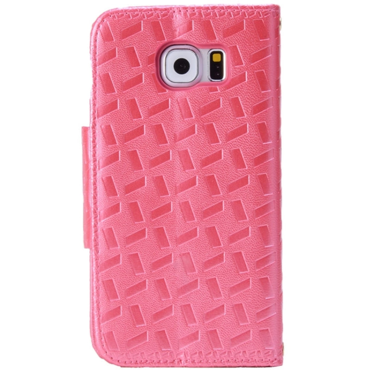 For Galaxy S6 / G920 Bowknot Embossing Wallet Style Leather Case with Chain & Card Slots