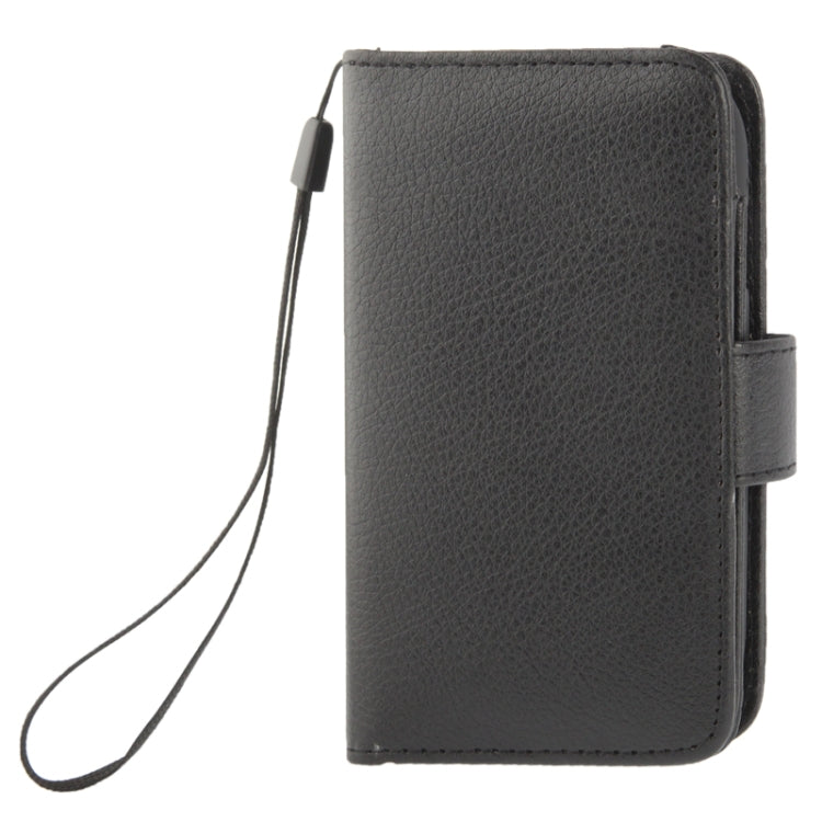 Litchi Texture Leather Case with Wallet & Lanyard for Galaxy SIII mini / i8190(Black)