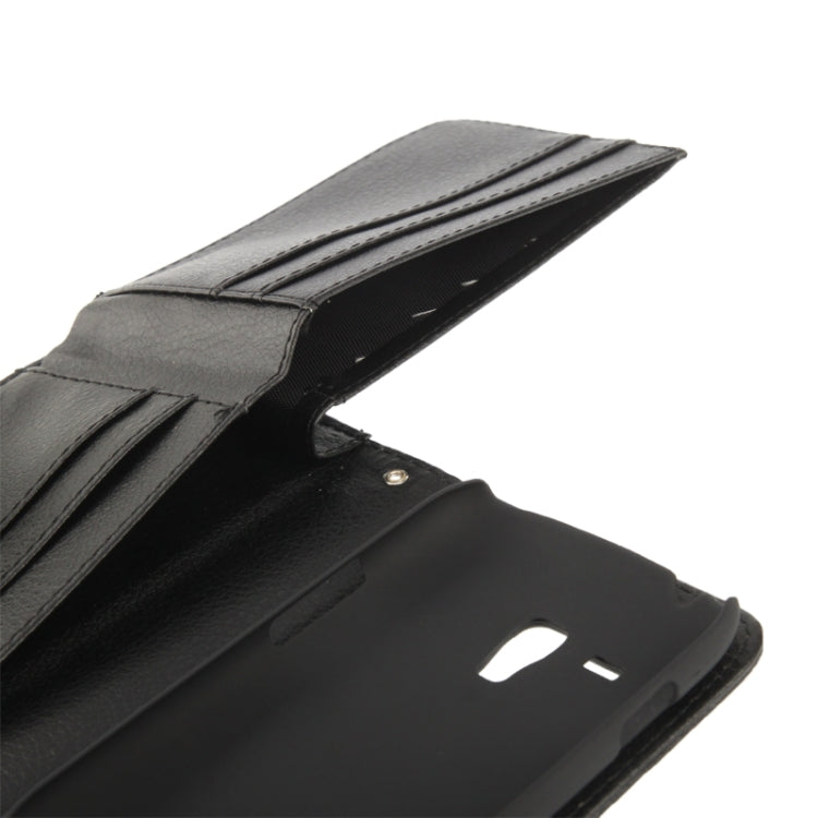 Litchi Texture Leather Case with Wallet & Lanyard for Galaxy SIII mini / i8190(Black)
