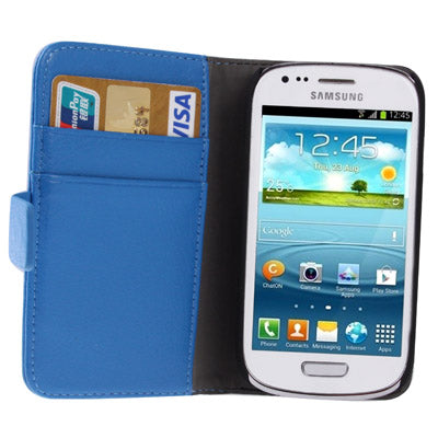 Litchi Texture  Leather Case Cover with Credit Card Slots & Holder for Galaxy SIII mini / i8190
