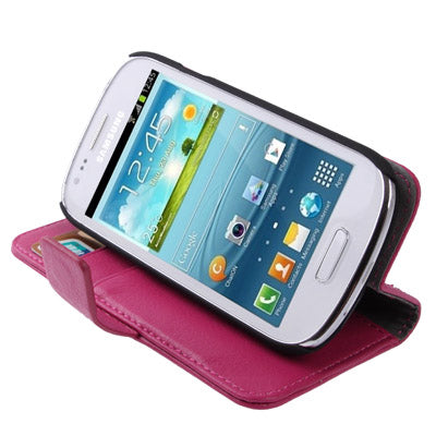 Litchi Texture  Leather Case Cover with Credit Card Slots & Holder for Galaxy SIII mini / i8190