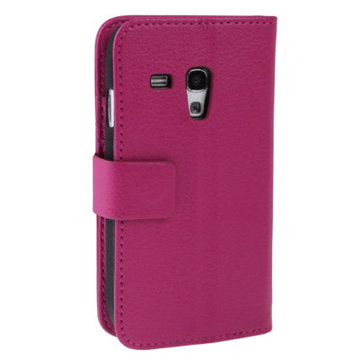 Litchi Texture  Leather Case Cover with Credit Card Slots & Holder for Galaxy SIII mini / i8190