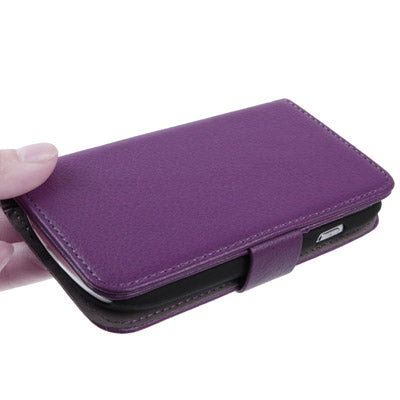 Litchi Texture  Leather Case Cover with Credit Card Slots & Holder for Galaxy SIII mini / i8190