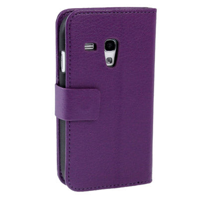 Litchi Texture  Leather Case Cover with Credit Card Slots & Holder for Galaxy SIII mini / i8190