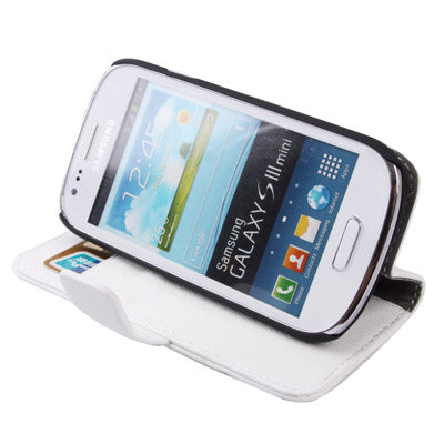 Litchi Texture  Leather Case Cover with Credit Card Slots & Holder for Galaxy SIII mini / i8190