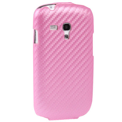 Carbon Fiber Texture Vertical Flip Leather Case for Galaxy SIII mini / i8190