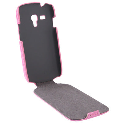 Carbon Fiber Texture Vertical Flip Leather Case for Galaxy SIII mini / i8190
