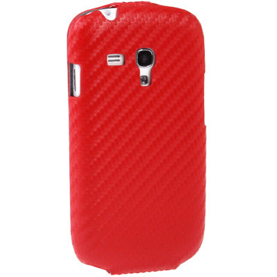 Carbon Fiber Texture Vertical Flip Leather Case for Galaxy SIII mini / i8190