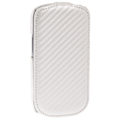 Carbon Fiber Texture Vertical Flip Leather Case for Galaxy SIII mini / i8190