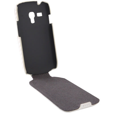 Carbon Fiber Texture Vertical Flip Leather Case for Galaxy SIII mini / i8190