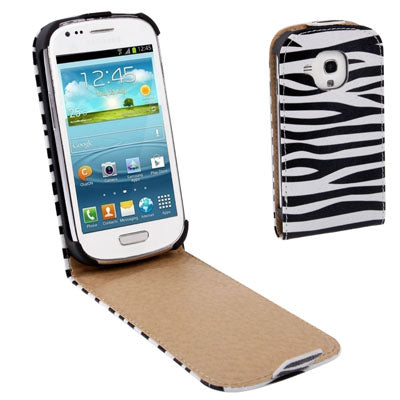 Zebra Texture Leather Case Cover for Galaxy SIII mini / i8190