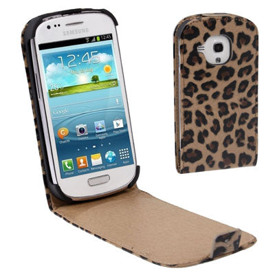 Leopard Texture Leather Case Cover for Galaxy SIII mini / i8190
