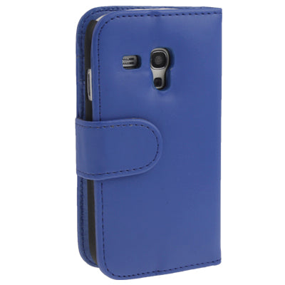 Pure Color Leather Case with Holder & Credit Card Slot for Galaxy SIII mini / i8190