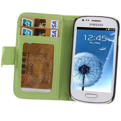Pure Color Leather Case with Holder & Credit Card Slot for Galaxy SIII mini / i8190
