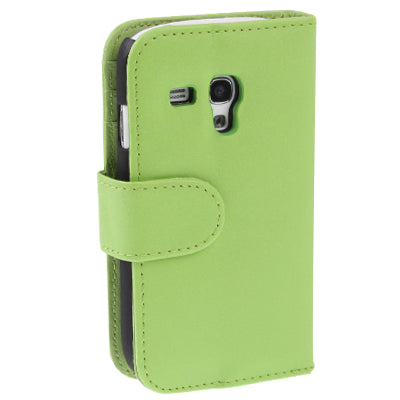 Pure Color Leather Case with Holder & Credit Card Slot for Galaxy SIII mini / i8190