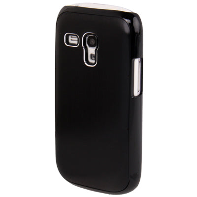 Black Border Metal Wire Drawing Folding Surface Plastic Case for Galaxy SIII mini / i8190