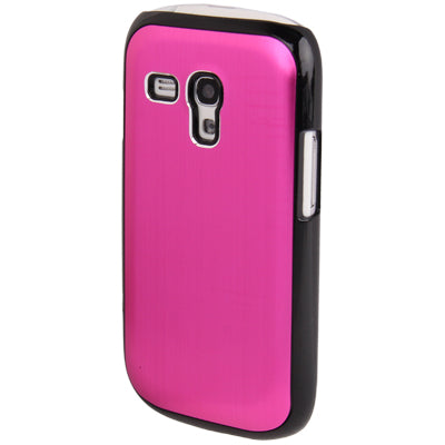 Black Border Metal Wire Drawing Folding Surface Plastic Case for Galaxy SIII mini / i8190
