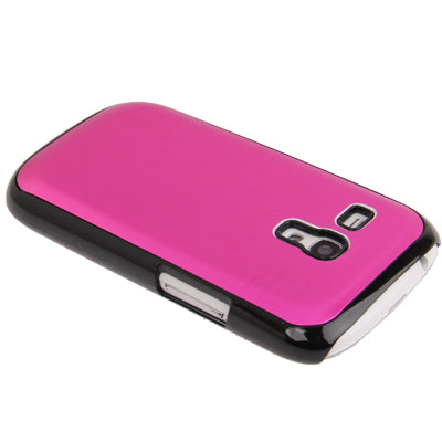 Black Border Metal Wire Drawing Folding Surface Plastic Case for Galaxy SIII mini / i8190