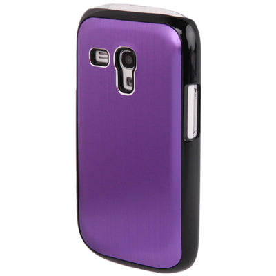 Black Border Metal Wire Drawing Folding Surface Plastic Case for Galaxy SIII mini / i8190