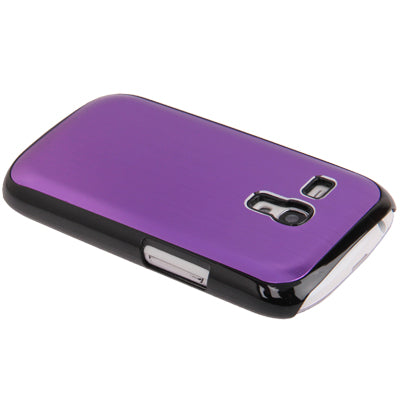 Black Border Metal Wire Drawing Folding Surface Plastic Case for Galaxy SIII mini / i8190