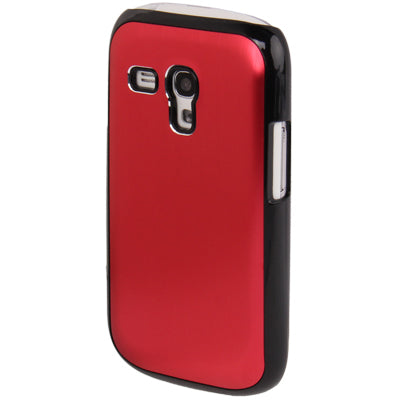 Black Border Metal Wire Drawing Folding Surface Plastic Case for Galaxy SIII mini / i8190