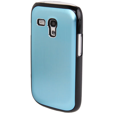 Black Border Metal Wire Drawing Folding Surface Plastic Case for Galaxy SIII mini / i8190
