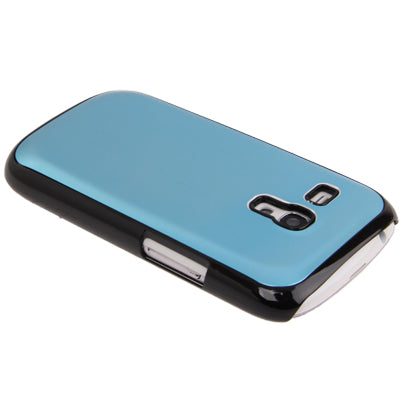 Black Border Metal Wire Drawing Folding Surface Plastic Case for Galaxy SIII mini / i8190