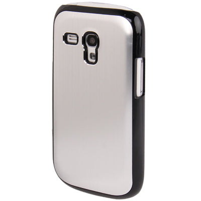 Black Border Metal Wire Drawing Folding Surface Plastic Case for Galaxy SIII mini / i8190
