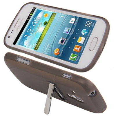 Translucent Smooth Anti-scratch TPU Case with Holder for Galaxy Trend Duos / S7562