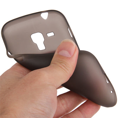 Translucent Smooth Anti-scratch TPU Case with Holder for Galaxy Trend Duos / S7562