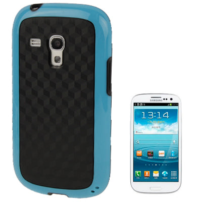 Cube Pattern Plastic Frame + Black TPU Protection Case for Galaxy SIII mini / i8190