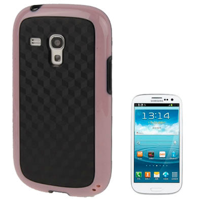 Cube Pattern Plastic Frame + Black TPU Protection Case for Galaxy SIII mini / i8190