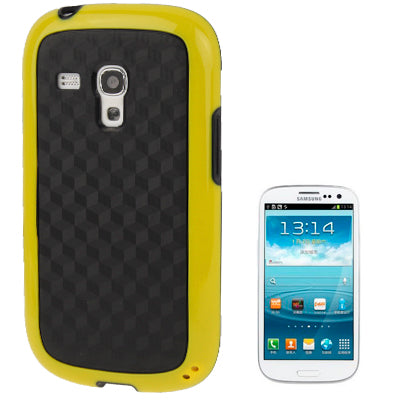 Cube Pattern Plastic Frame + Black TPU Protection Case for Galaxy SIII mini / i8190