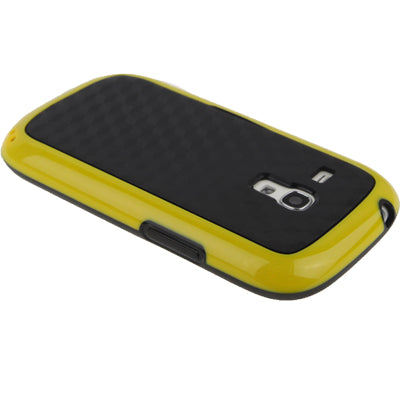Cube Pattern Plastic Frame + Black TPU Protection Case for Galaxy SIII mini / i8190