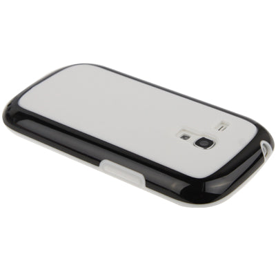 Cube Pattern Plastic Frame + White TPU Protection Case for Galaxy SIII mini / i8190