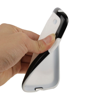 Cube Pattern Plastic Frame + White TPU Protection Case for Galaxy SIII mini / i8190