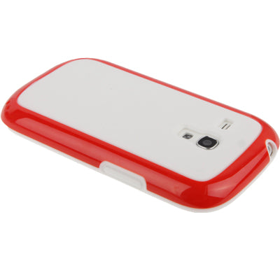 Cube Pattern Plastic Frame + White TPU Protection Case for Galaxy SIII mini / i8190