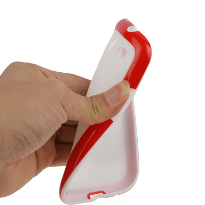 Cube Pattern Plastic Frame + White TPU Protection Case for Galaxy SIII mini / i8190