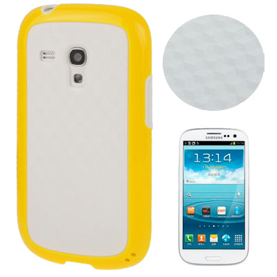 Cube Pattern Plastic Frame + White TPU Protection Case for Galaxy SIII mini / i8190