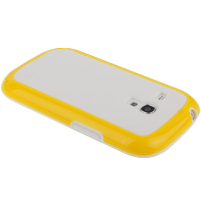 Cube Pattern Plastic Frame + White TPU Protection Case for Galaxy SIII mini / i8190