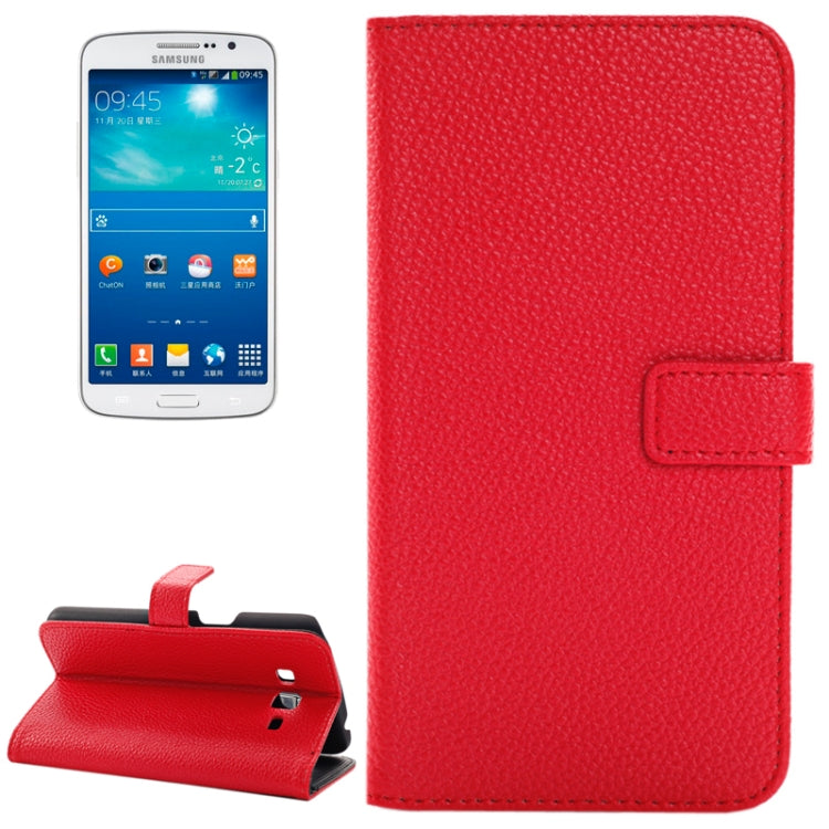 Litchi Texture Flip Leather Case with Credit Card Slots & Holder for Galaxy Grand 2 / G7106