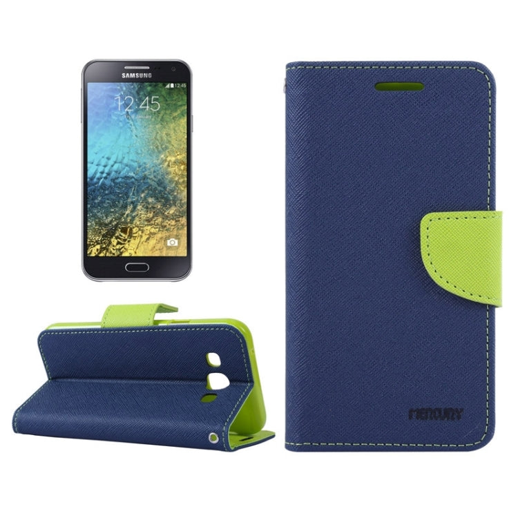 MERCURY Cross Texture Contrast Color Style Leather Case with Holder & Card Slots & Wallet for Galaxy E5 / E500