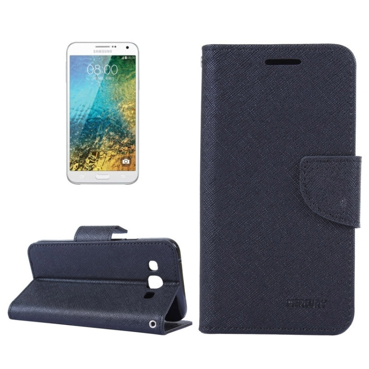MERCURY Cross Texture Contrast Color Style Leather Case with Holder & Card Slots & Wallet for Galaxy E7 / E700