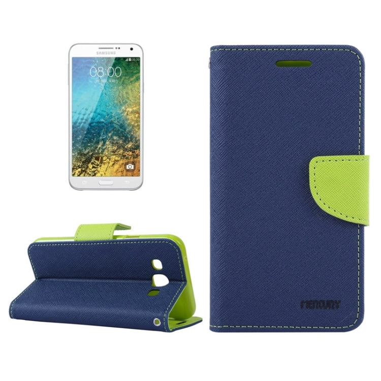 MERCURY Cross Texture Contrast Color Style Leather Case with Holder & Card Slots & Wallet for Galaxy E7 / E700