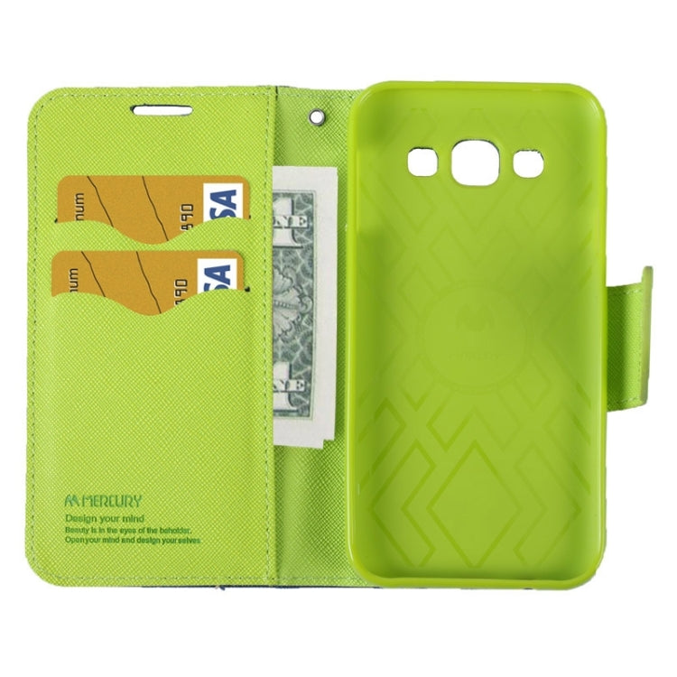 MERCURY Cross Texture Contrast Color Style Leather Case with Holder & Card Slots & Wallet for Galaxy E7 / E700