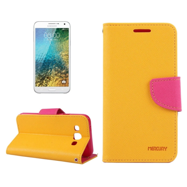 MERCURY Cross Texture Contrast Color Style Leather Case with Holder & Card Slots & Wallet for Galaxy E7 / E700