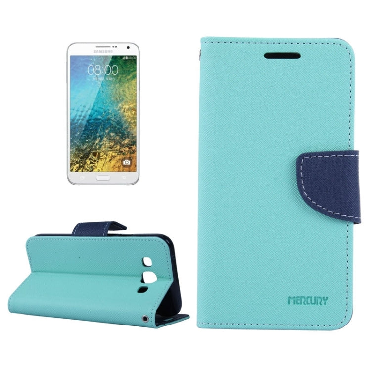 MERCURY Cross Texture Contrast Color Style Leather Case with Holder & Card Slots & Wallet for Galaxy E7 / E700